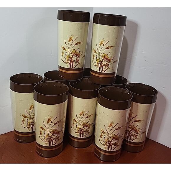 Vintage 1982 Thermo-serve Tumblers Lot Of 10 MCM Camping Outdoors - Picture 2 of 8
